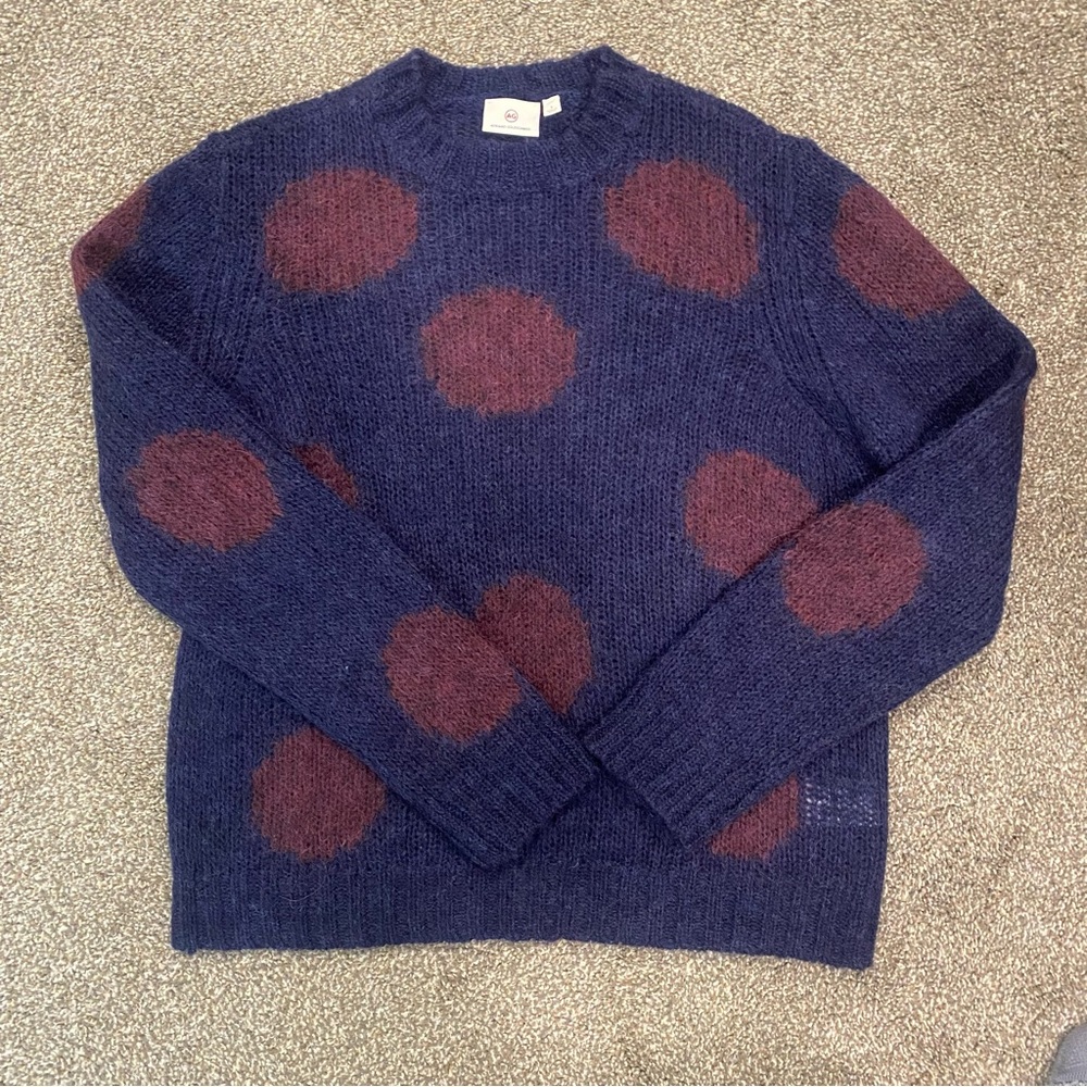 AG Adriano Goldschmied Womens Ansley Polka Dot Sweater small wool mohair
